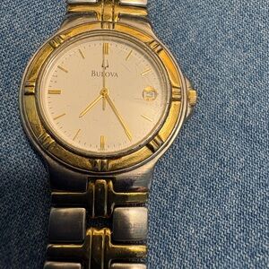 Vintage Bulova Two-Tone Gold and Silver Watch